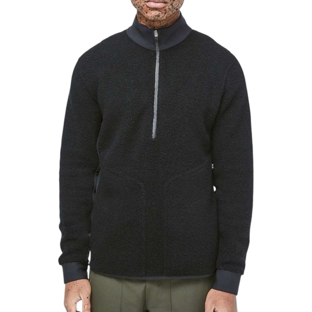 Lululemon Tundra Trek 1/2 Half Zip Wool Blend Sherpa Fleece Black Mens XL